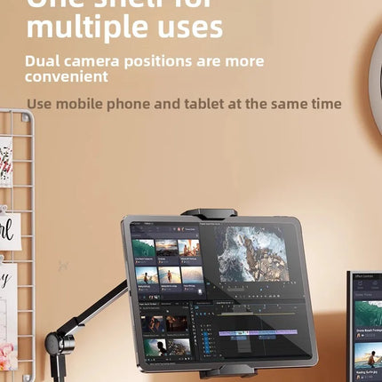1Pcs Overhead Phone Stand Desktop Articulated Arm Holder for Live Streaming Video Recording Filming Multi-Angle Table Mount