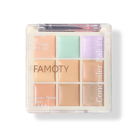 9Color Concealer Palette Full Coverage Concealer Cream Waterproof Covers Acne Mark Dark Circles Brighten Face Base Korean Makeup