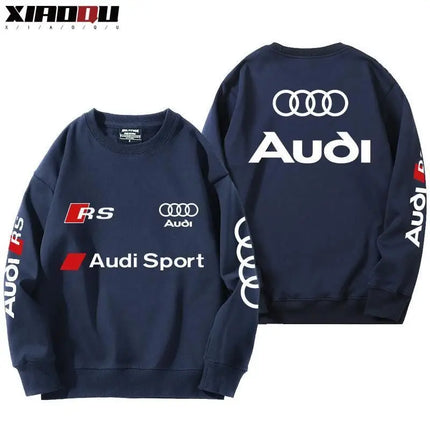 Audi RS Round Neck Hoodie for Men and Women 2025 New Autumn and Winter Loose and Versatile Casual Clothes