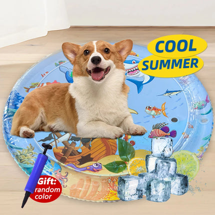 Water Sensory Play Mat Thickened Inflatable Water Mat For Cat And Dog Pet Playmat With Fish Sea Ocean Theme Sensory Toy Water