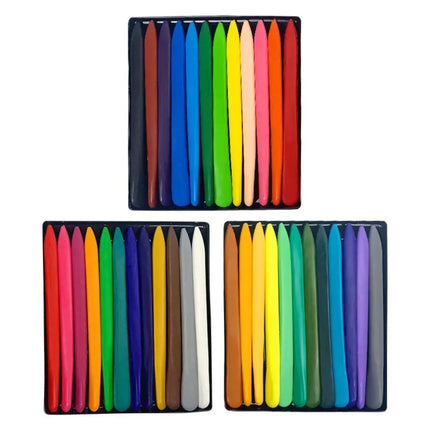 6/12/24/36 Colors Non Dirty Hand Washable Triangular Plastic Crayon Student Oil Painting Stick Early Childhood Education Tools