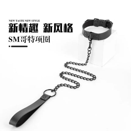 Faux Leather Choker Collar Sex Tools For Couples Adult Games Sex Products Chain Couple BDSM  Sex Toys For Woman