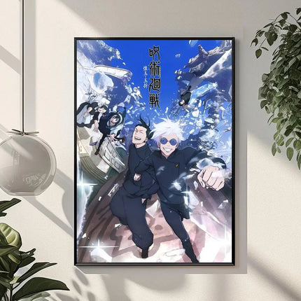 J-Jujutsu K-Kaisen Anime Poster Perfect Sticker Self Adhesive Wall Art Designed for Home Office Dining Spaces