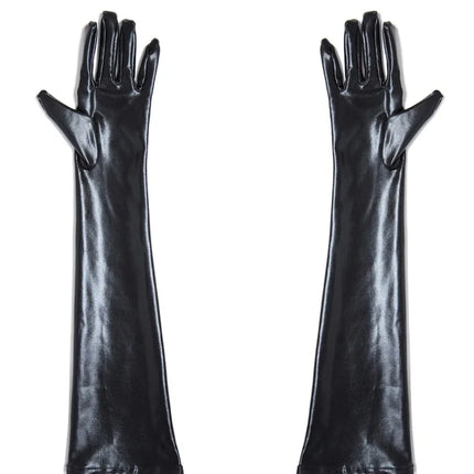 Bdsm Sexy Shiny Gloves Latex Faux Leather Long Gloves Punk Gloves Sexy Cosplay Costume Accessories Adult Toys Erotic Sexy Toys