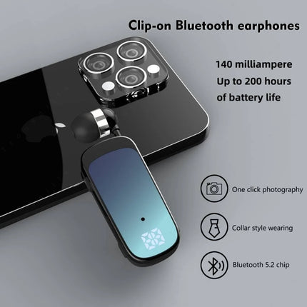 K65 Fashion Bluetooth Headset Business Retractable Lavalier Type Earphone Single Ear Hands Free with Wire Super Long Standby