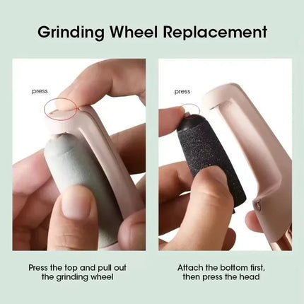 Electric Dead Skin Remover Pedicure Tool USB Rechargeable Automatic Foot Grinder with 2 Roller Heads for Cracked Heels