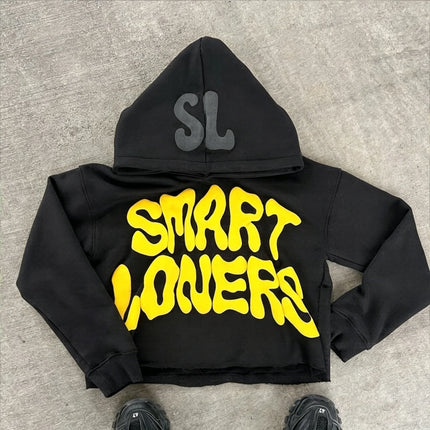 European and American Y2K punk letter foam printed hoodie autumn and winter casual street fashion tops Men's and women's