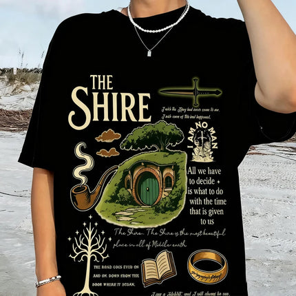 The Shire LOTR Comfort Colors Shirt Fantasy Book Lover Tee Funny Second Breakfast T-Shirt Hobbit Fan Gift Fashion Tops Clothing