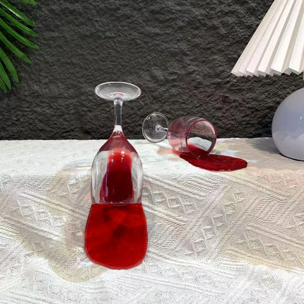 Funny Fake Knocked Over Wine Glass Prank Realistic Novelty Home Bar Decor Hilarious Party Trick April Fools Gift Viral TikTok