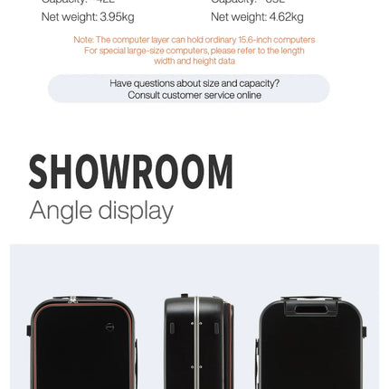 Mixi New Innovative Design Suitcase Carry On Hardside Rolling Luggage PC Spinner Wheels Trolley Case Aluminum Frame