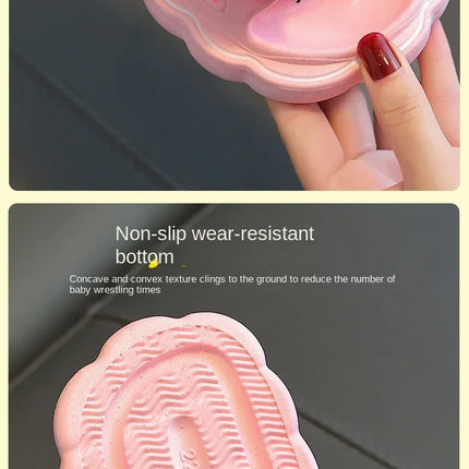 Children Slippers Girls Wearing Soft Soled Slippers Outside Cute Bow Anti Slip Bathroom Slippers Contrast Color Kid Slippers