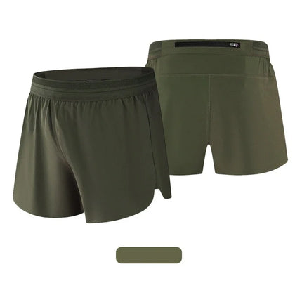 Mens Ice Silk Double Deck Shorts Quick Dry Solid Color Running Fitness Sports Casual Jogging  Summer Breathable Sweatpants Short