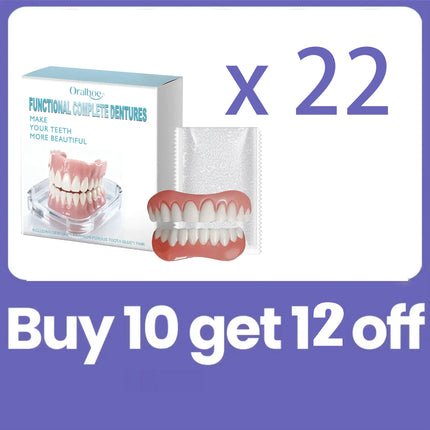 Dentures Full Set Natural Upper Lower Braces Silicone Denture Set for Men Women Instant Confident Fake Tooth Oral Hygiene Care