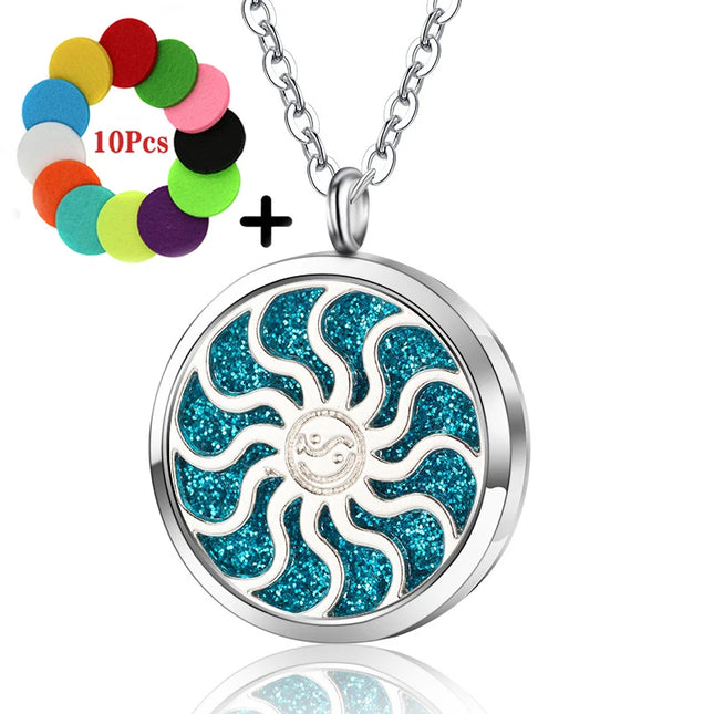 High Quality Patterns Tree of Life Aromatherapy Diffuser Pendant Perfume Locket Women Essential Oil Necklace Jewelry Wholesale