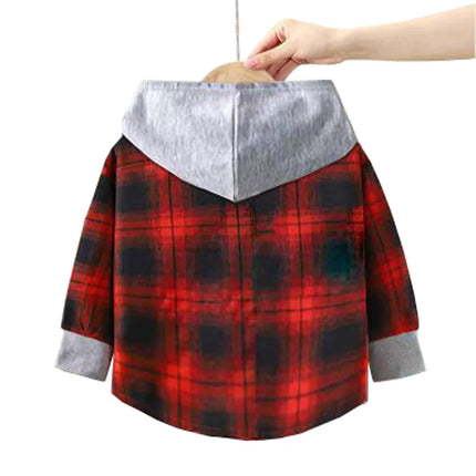 Spring and Autumn Children's Sanrio Cinnamoroll Shirts 1-12 Year Girls Checkered Hooded Blouse Fashion Cartoon Shirt Sweater