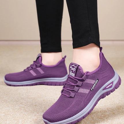 Women Casual Sports Shoes Breathable Lightweight Sneakers Anti-slip Flats Outdoor Running Walking Shoes Female Vulcanized Shoes