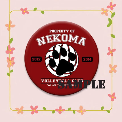Round Snap-in Brooches Anime Haikyuu Lapel Pins Hinata Shoyo Tobio Kageyama Yu Nishinoya Cartoon Badge Backpack Accessories Gift