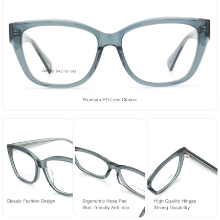 ZENOTTIC (M Size) New Fashion Square Progressive Prescription Eyewear Acetate Myopia Glasses Woman Men Optical Eyeglasses