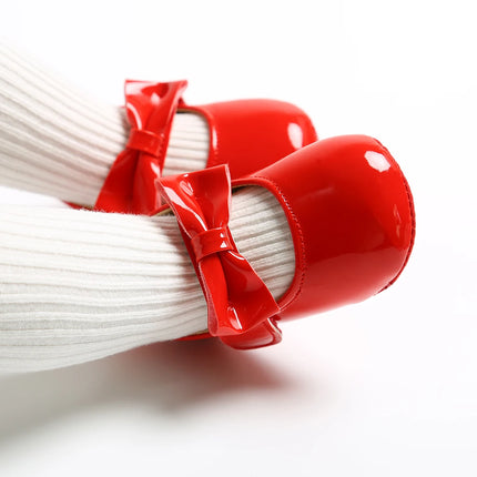 Newborn Baby Shoes Infant Girls Shoes PU Anti-slip Bowknot Classic Princess Dress Shoes Toddler First Walker Crib Shoe