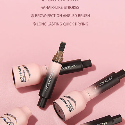 Wild Eyebrow Pencil Square Angled Brush Velvet 3D Brow Dye Cream Hairline Anti-smudge Waterproof Multifunction Eyebrow Tint Pen
