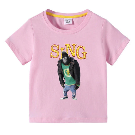 Kids Clothing Short Sleeve t shirts Sing Movie Graphic Children's Summer Casual Cute Cotton Tee