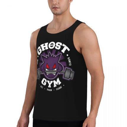 Pokemoned Gym Gengar Compression Muscle Tank Top Mens Gym Sleeveless Tees Sports Wear Male Bodybuilding Fitness Training Vest