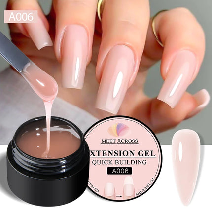 8ml Quick Building Extension Nail Gel Milky White Semi-Permanent UV/LED Gel Varnish Suitable for Manicure DIY Nail Prolong Tool