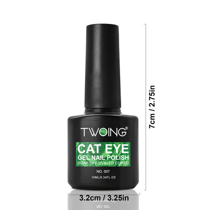 Green Cat Eye Gel Polish – Glossy Magnetic Gel Nail Polish with Holographic 9D Cat Eye Effect, Long-Lasting Soak Off UV LED Gel