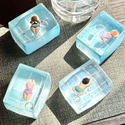 Taba Squishy Stress Balls Cube - Ocean Sensory Fidget Toy Slow Rise Squishy Toys for Kids and Adults Squeeze Relax Gift