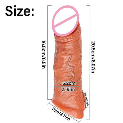 Realistic Penis Dildo Sleeve Penis Extension Extender Sheath Sleeve Vibrator Delay Ejaculation Cock Cover Sex Toys for Men
