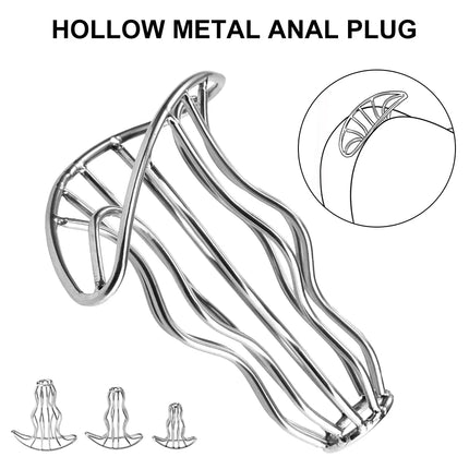 1PCS Hollowed-out metal gourd-shaped anal plug, anal expansion training, anal masturbation toys, lovers flirting games, sex toys