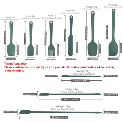 6/9 Pieces Silicone Bakeware Spatula Set Food Grade Non Stick Heat Resistant Spatulas Cooking Kitchen Essentials Baking Tools