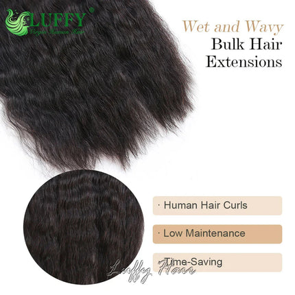 Wet And Wavy Bulk Human Hair For Braiding No Weft Brazilian Human Hair Double Drawn Braids Hair Bundles Extensions 10-30Inch