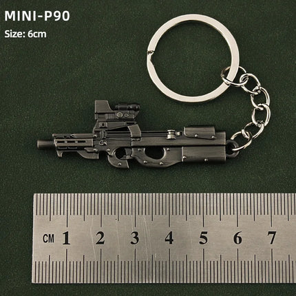 Hot Game Keychain Jewelry Weapon Mini Gun Model Metal Pendant Key Chain Fashion Chaveiro Bag Car Key Holders Gift For Kids Men