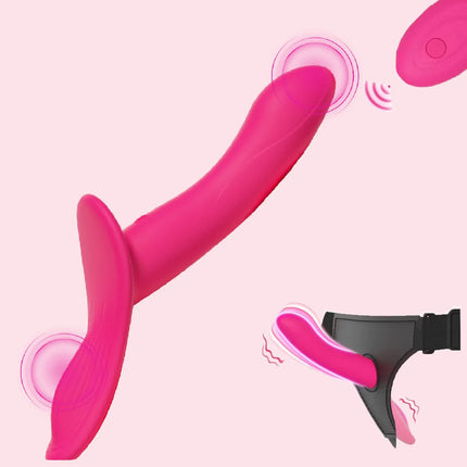 Strap-On Dildo with Adjustable Harness Wearable Realistic Double Dildo Vibrators Adult Sex Toys for Women Lesbians