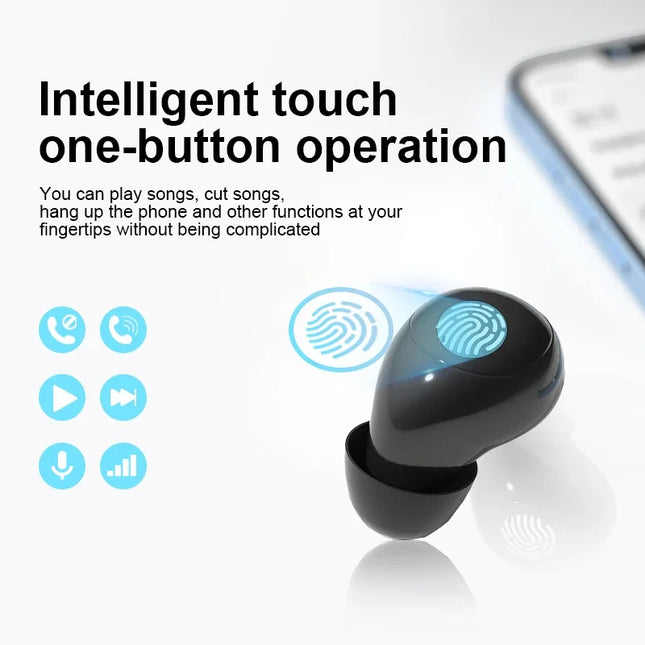 Mini Bluetooth 5.3 Earphones Invisible Headphones Sports TWS Wireless Headsets HiFi Stereo Noise Reduction Earbuds for Xiaomi