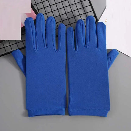 22cm Sexy Stretchy Elastic Short Finger Gloves Women Lady Bridal Wedding Drama Party    Accessory Halloween Costume Cosplay