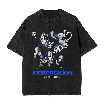 Hot Remembering XXXTentacion Graphic Print T-shirt Men Women Vintage Washed Cotton Summer New Tee Harajuku Fashion Oversized Top