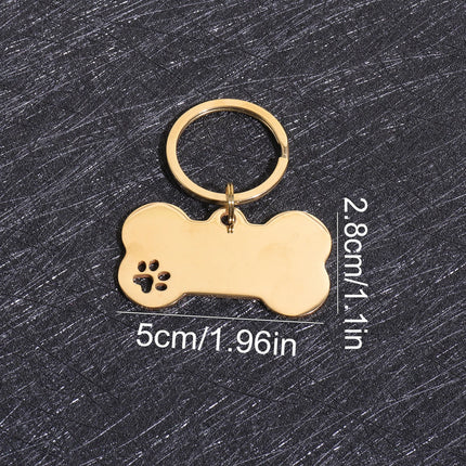 Custom Text Dog Tags Personalized Name Dog Cat ID Tag Bone Shaped Pendant Laser Engraving Address Number Customized Pets ID Tag