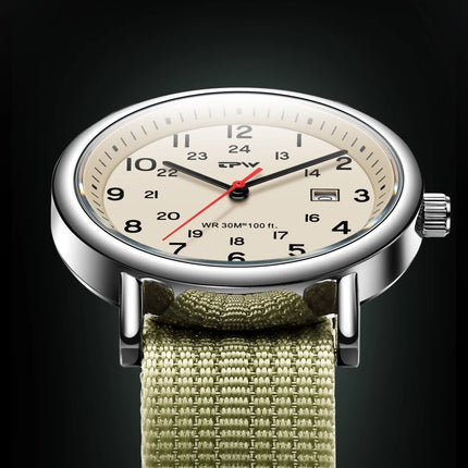 2026 TPW Field Watch Easy Reading Fabric Strap 24 Hours Display Quartz Movement Day function