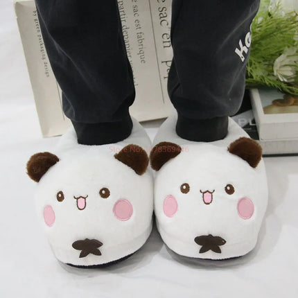 New Panda Bubu And Yier Plush Slippers Cartoon Panda Indoor Couple'S Warm Cotton Slippers Autumn And Winter Gift