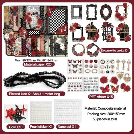 Paper Stickers DIY Itabag Insert Material Retro Lace Ribbon Itabag Decor DIY Material Creative Colorful