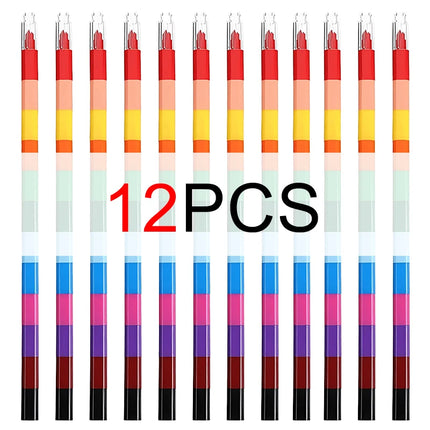 12/24/36PCS Rainbow Colored Building Block Crayons Stackable 12-Color Draw Crayons Rewards Artclass Painting Pens Stationery ZYF