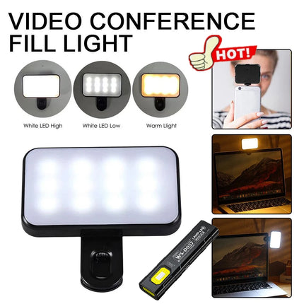 Upgrade Portable Mini Selfie Fill Light Rechargeable 3 Modes Adjustable Brightness Clip On For Mobile Phone Make Up Computer Fil