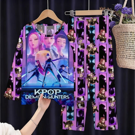 2026 Autumn Children Pajama Sets Cartoon Hunter Sleepwear for Kids 2-14years Teen Pijamas Boys Girls Loungewear Baby Clothes