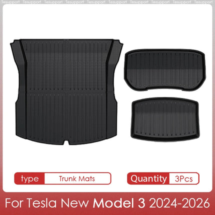 Floor Mats Cargo Liner For Tesla Model 3 2025 Highland Waterproof Anti-slip Trunk Mat TPE Pads Model 3 2026 Highland Accessories