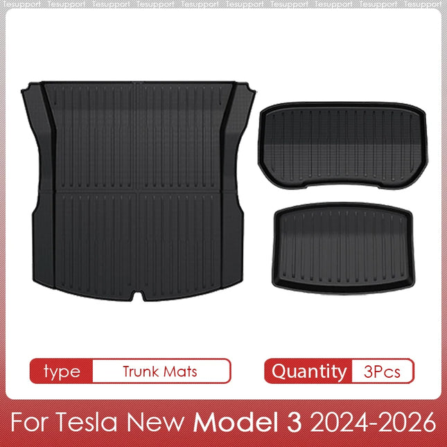 Floor Mats Cargo Liner For Tesla Model 3 2025 Highland Waterproof Anti-slip Trunk Mat TPE Pads Model 3 2026 Highland Accessories