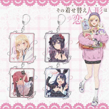 Anime My Dress-Up Darling Acrylic Pendant Keychains Kitagawa Marin Car Key Chain Key Ring Phone Bag Hanging Jewelry Gifts