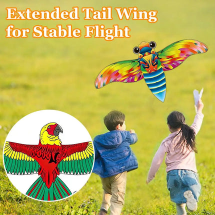 35cm Fishing Rod Kite Toys For Kids Vivid Butterfly Swallow Parrot Easy To Fly Goldfish Kites Garden Decor Ornament