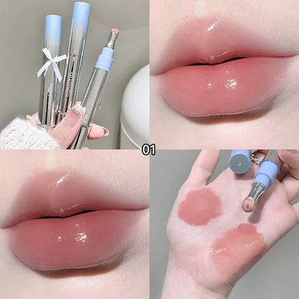 Mirror Watery Essence Lip Gloss Long-Lasting Non-Sticky Plumping Liquid Lipstick Jelly Lip Glaze Makeup Moisturizing Lips Tint